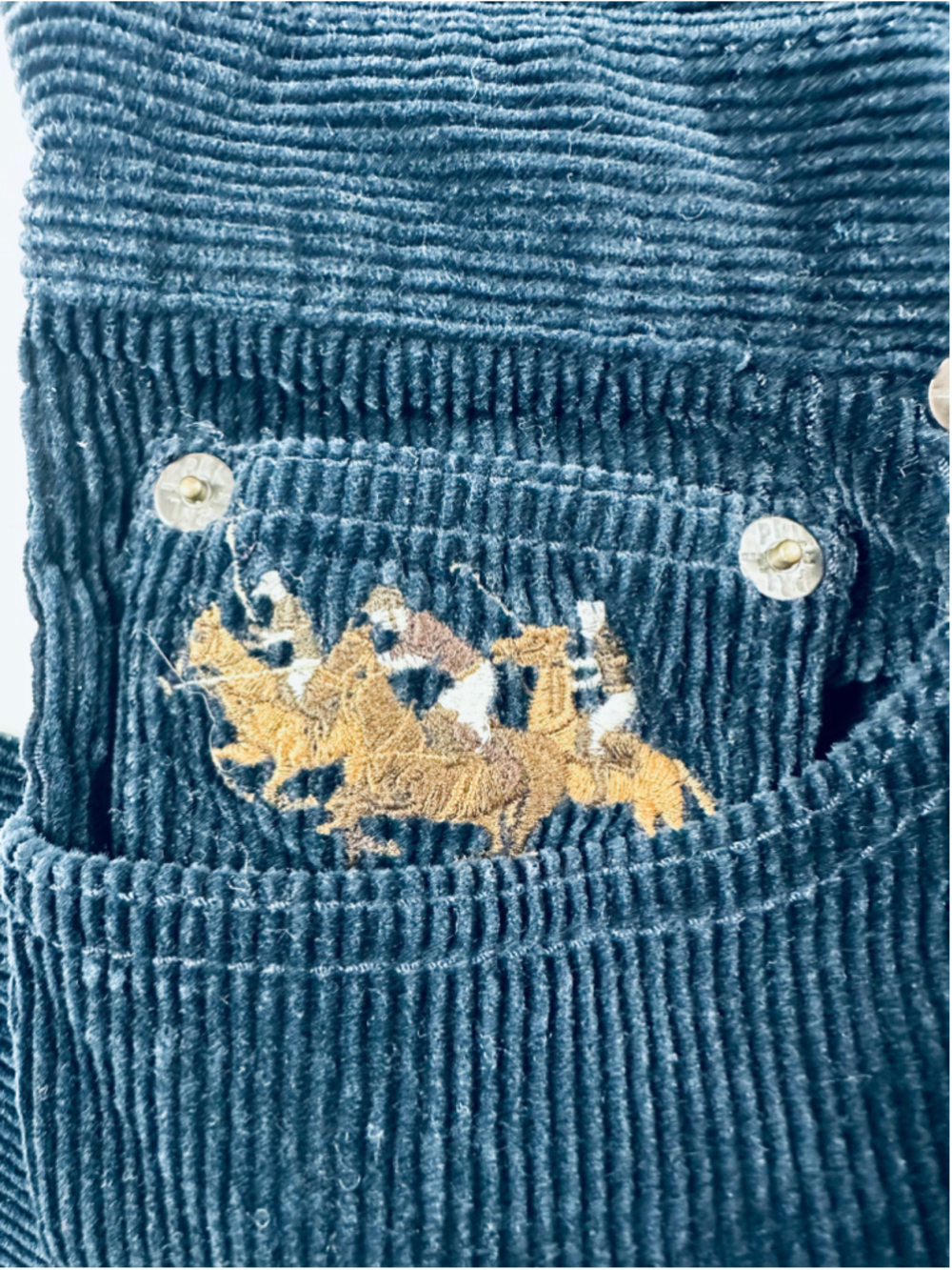 Vintage Ralph Lauren Blue Label Brand Thompson Black Wide Wale Corduroy Pants 8 - Picture 13 of 16